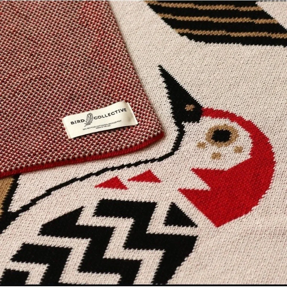 Bird Collective Woodpeckers Of North America Knit Blanket / Throw  60